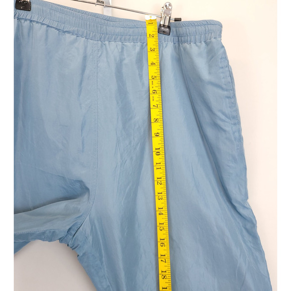Mureli Silk Pull On Pants Women M Lined Hidden Drawstring Lt Blue Pockets Comfy - Picture 4 of 10